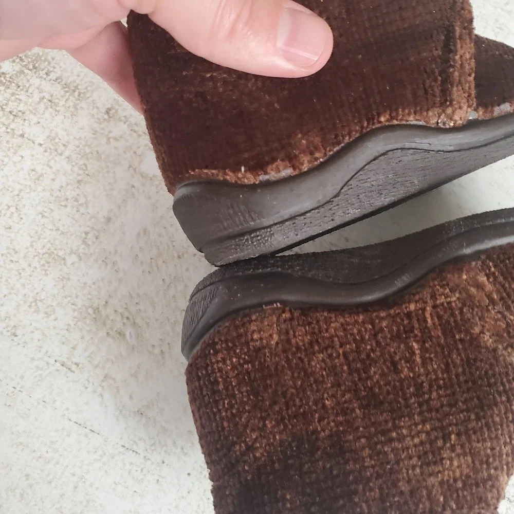 Cienta 133008 Toddlers Shoes Sz 6 Brown Velvet Round Toe Hook & Loop Ankle